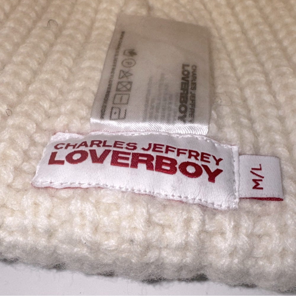 Charles Jeffrey Loverboy Chunky Ears Beanie 'Ecru' - Picture 5 of 7